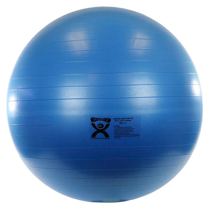 CanDo Inflatable Exercise Ball, Extra Thick ABS, 34 Inches, Blue