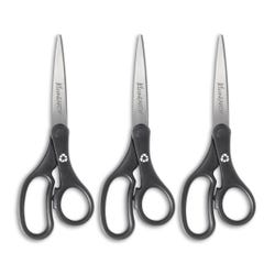 Westcott KleenEarth Basic Scissors, Straight Handle, 8 Inch, Set of 3