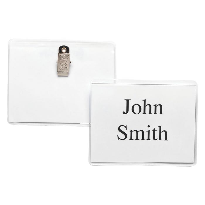 Sparco Clip Style Top Loading Name Badge Kit, 3 x 4 Inches, Clear
