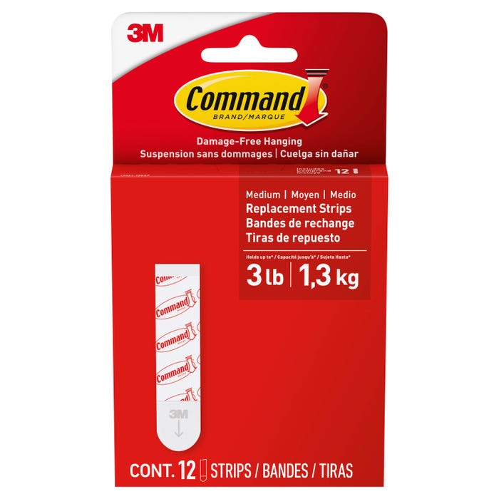 Command Medium Refill Strips, 12 Strips