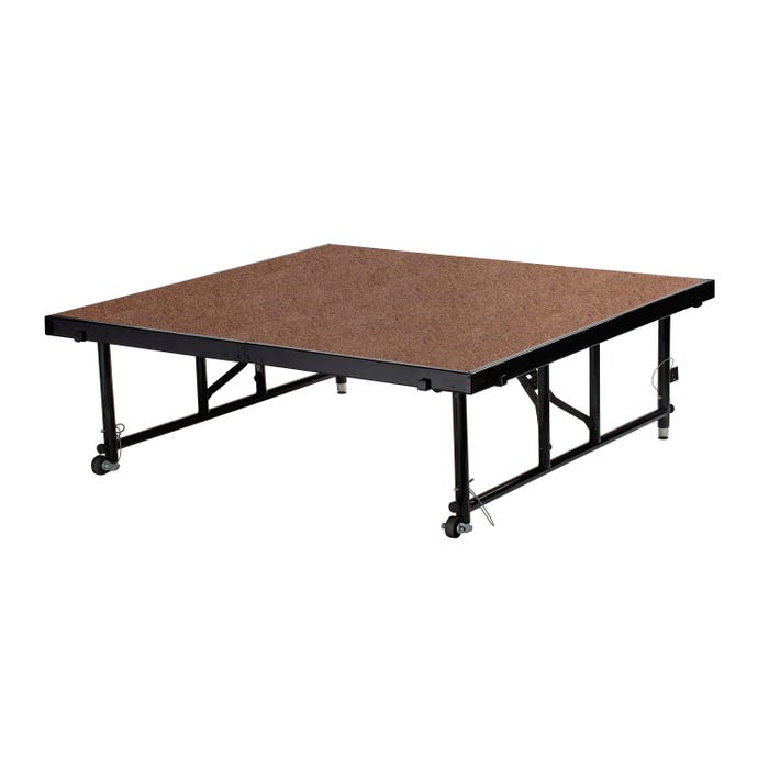 National Public Seating Transfix Portable Hardboard Stage, 48 x 48 x 16 to 24 Inches