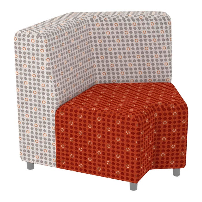 Classroom Select Soft Seating NeoLounge Loveseat with Inside 60-Degree Curve, 2 Color, 46 x 31 x 35 Inches