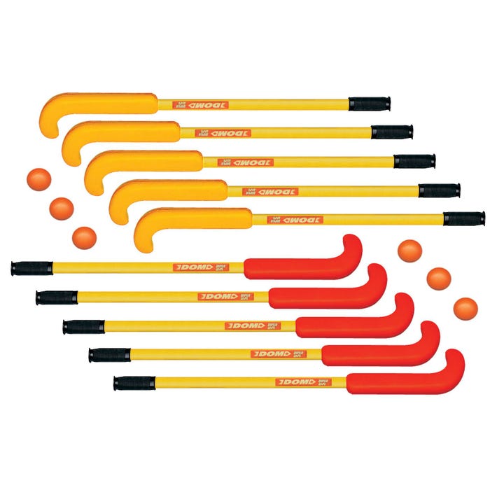 DOM SuperSafe Field Hockey Set, Includes 10 Sticks and 6 DOM-83 Balls