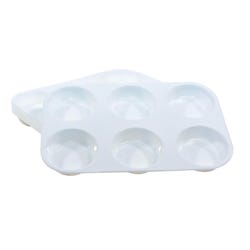 School Smart Large 6 Well Plastic Tray, 7-1/2 x 10-3/4 x 1-3/4 Inches, Set of 6, Item Number 2092453