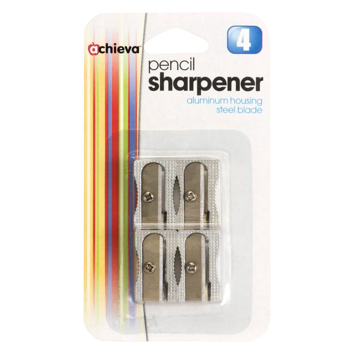 Officemate Metal Pencil Sharpeners, Aluminum, Pack of 4