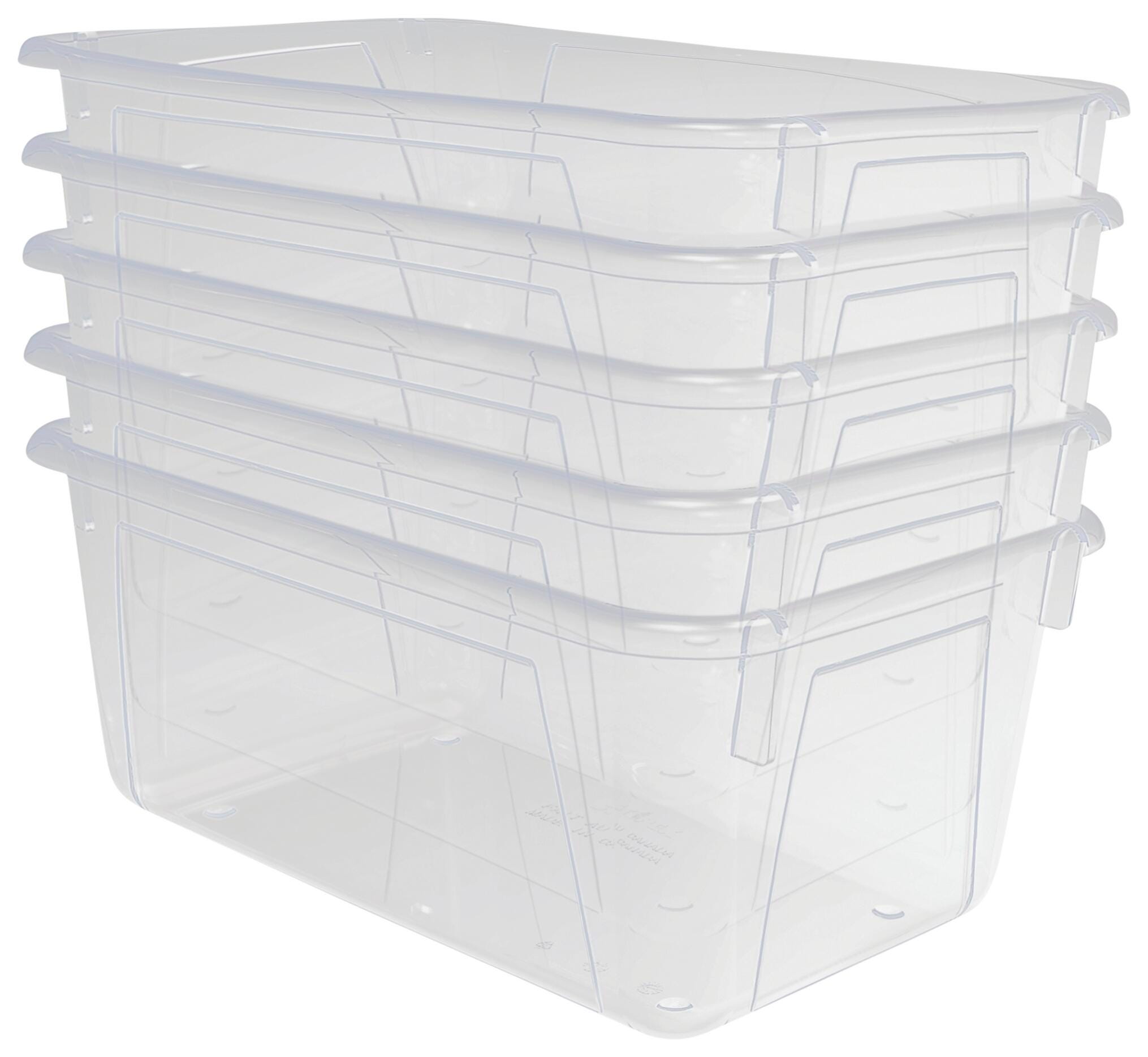School Smart Storage Bin, 7-7/8 x 12-1/4 x 5-3/8 Inches, Translucent, Pack of 5 1594741