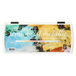 Jack Richeson Semi-Moist Collegiate Watercolors, 12 Metallic Colors Item Number 1591291
