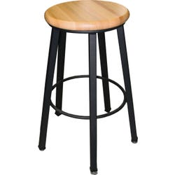 Wisconsin Bench 5-Leg Fixed Height Fully Welded Square Tube Stool, 18 in Seat, Hardwood Seat 1395699