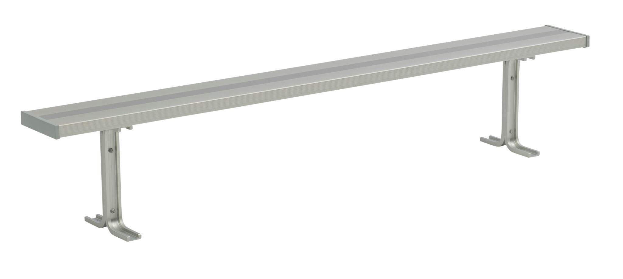 National Recreational Systems Aluminum Portable Bench Without Backrest, Channel Leg, 8 Ft, Item Number 2107417