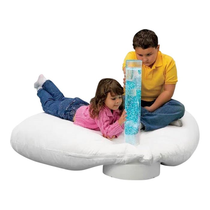 Snoezelen Portable Bubble Tube, 26 Inch Height, 4 Inch Diameter, Blue Cushion