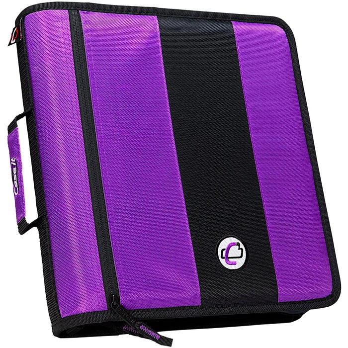 Case·it Classic O-Ring Zipper Binder, 2 Inches, Deep Purple