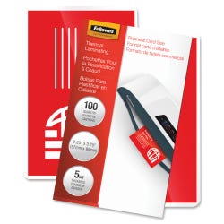 Fellowes Laminating Pouch, 5 mil Thickness, Clear, Pack of 100, Item Number 1102891