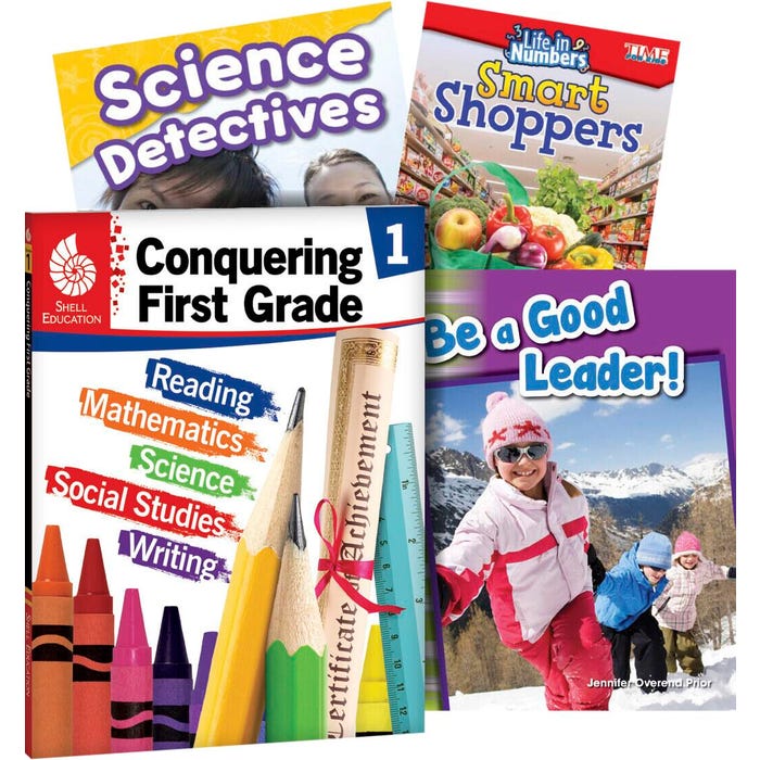 Teacher Created Materials Learn-at-Home Conquering First Grade, Set of 4