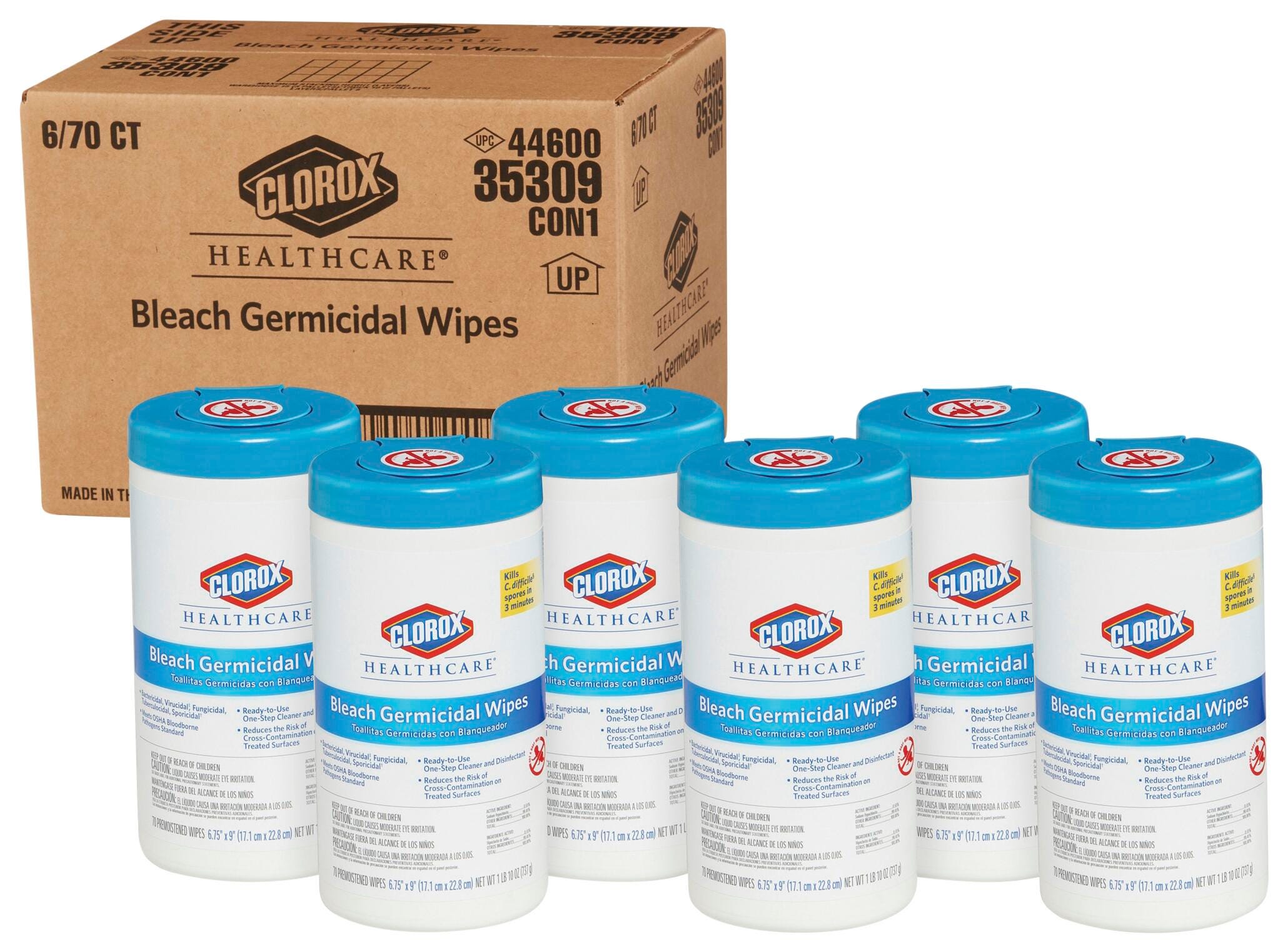 Image for Clorox Germicidal Wipes, Bleach, Case of 6 from School Specialty