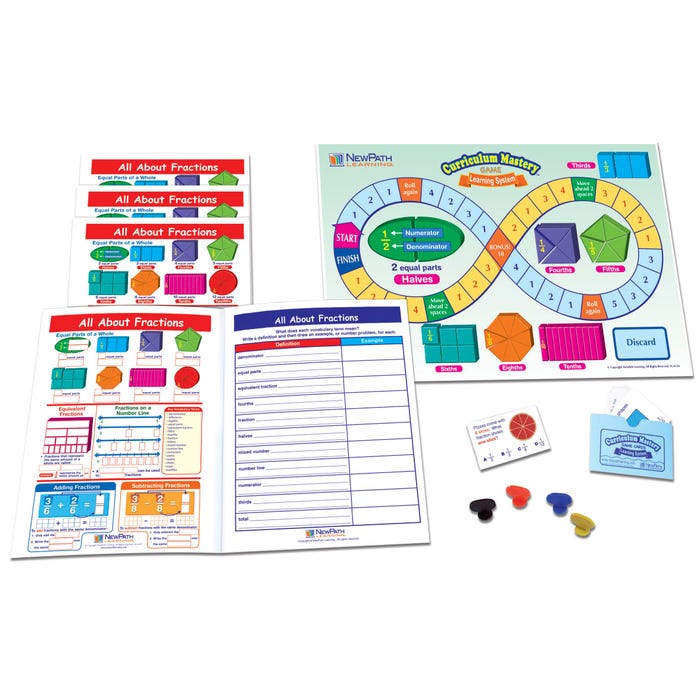 NewPath Learning All About Fractions Learning Center Game, Grades 3 to 5
