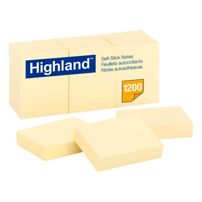 Highland™ Notes, 1-1/2 in x 2 in, Yellow