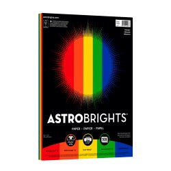 Astrobrights Colored Printer Paper, 24 lb, 8-1/2 x 11 Inches, Primary 5-Color Assortment, 100 Sheets, Item Number 2090302
