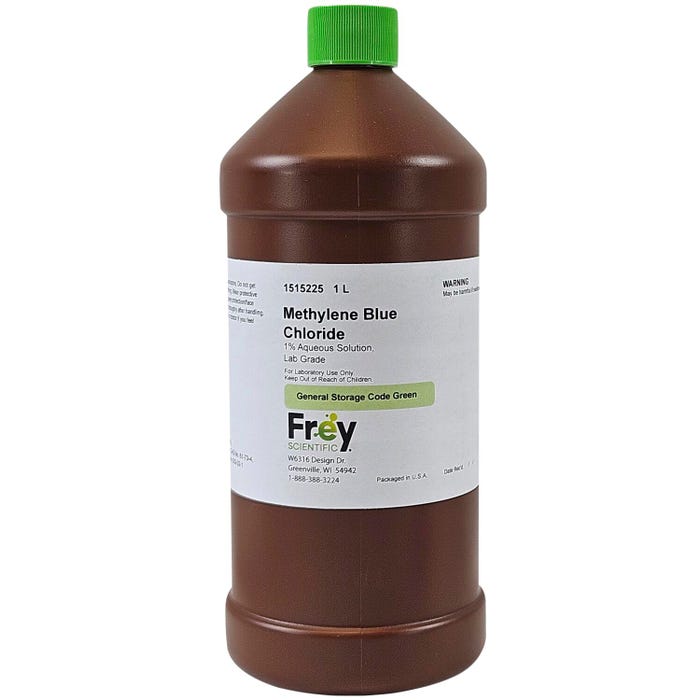 Frey Scientific Methylene Blue Chloride, 1% Aqueous, Lab Grade, 1 Liter