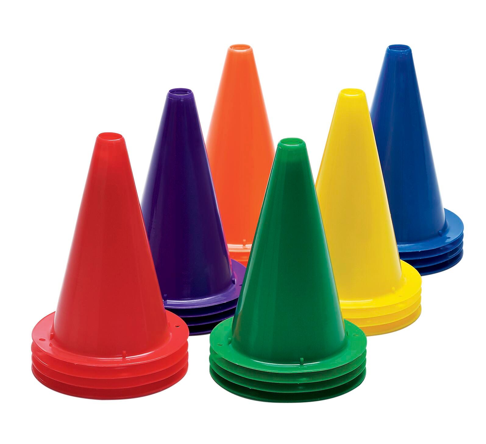 Lightweight Stacking Cones, 9 Inch, Assorted Colors, Set of 24 2120341
