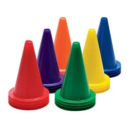 Lightweight Stacking Cones, 9 Inch, Assorted Colors, Set of 24 2120341