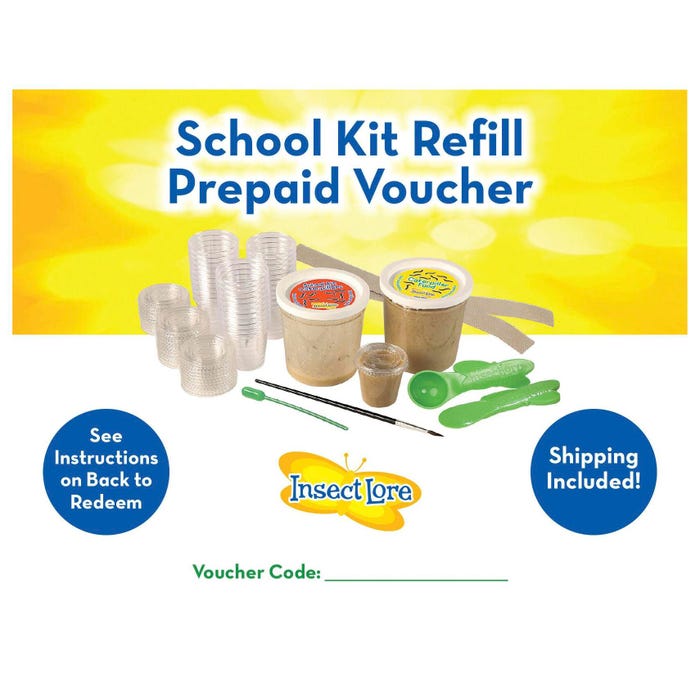 Insect Lore Caterpillar Refill Kit, Prepaid Voucher for 33 Caterpillars