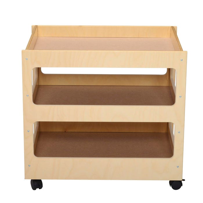 Childcraft Mobile 3-Shelf Art Cart, Wooden, 28 x 19-3/8 x 26-1/8 Inches