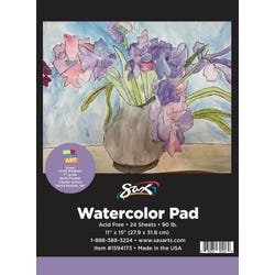 Image for Sax Watercolor Pad, 90 lb, 11 x 15 Inches, White, 24 Sheets from School Specialty
