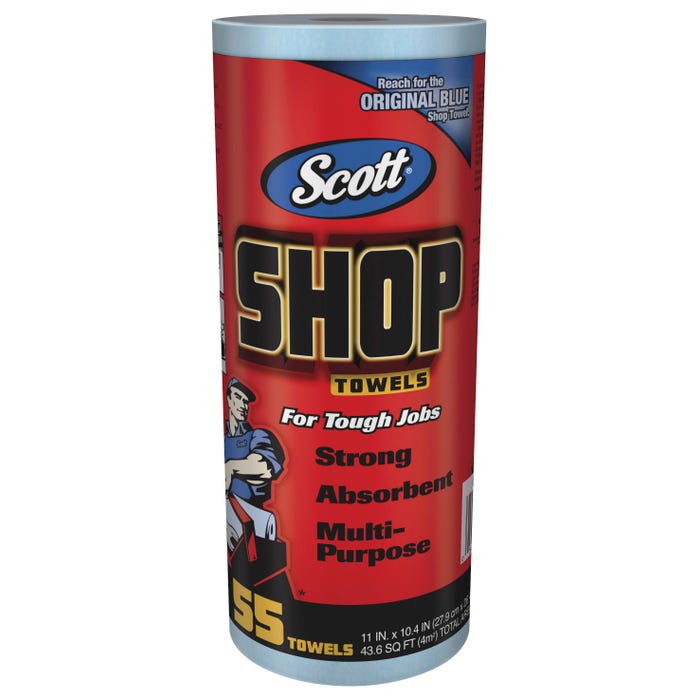 Scott Shop Towels, 55 Sheets, 30 Rolls, Blue