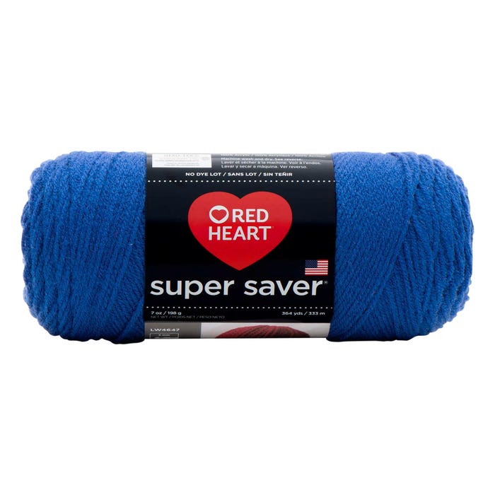 Red Heart Acrylic Economy Super Saver Yarn, 4-Ply, Royal Blue, 7 Ounce Skein