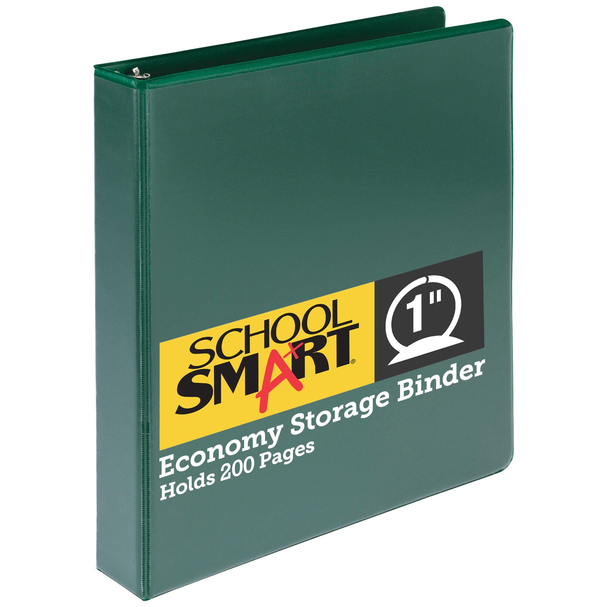 School Smart Round Ring Binder, Polypropylene, 1 Inch, Green 086362