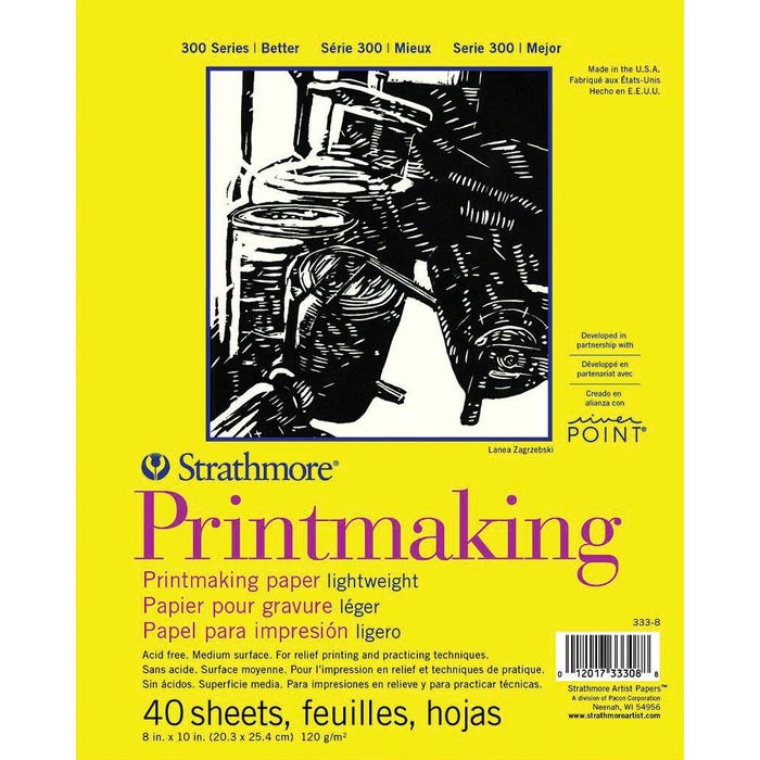 Strathmore 300 Series Printmaking Paper Pad, 8 x 10 Inches, 40 Sheets