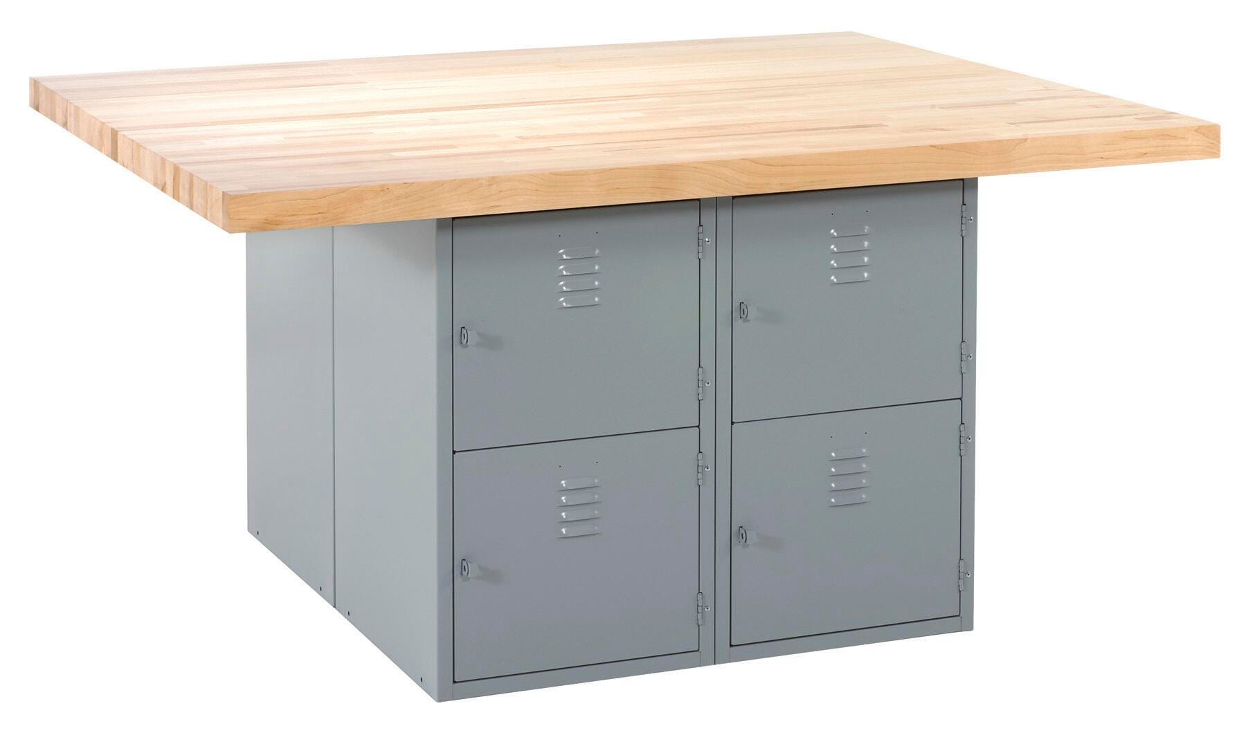 Diversified Woodcrafts 4 Station Workbench, 64 W x 54 D x 33-1/4 Inches 1135459