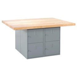 Diversified Woodcrafts 4 Station Workbench, 64 W x 54 D x 33-1/4 Inches 1135459