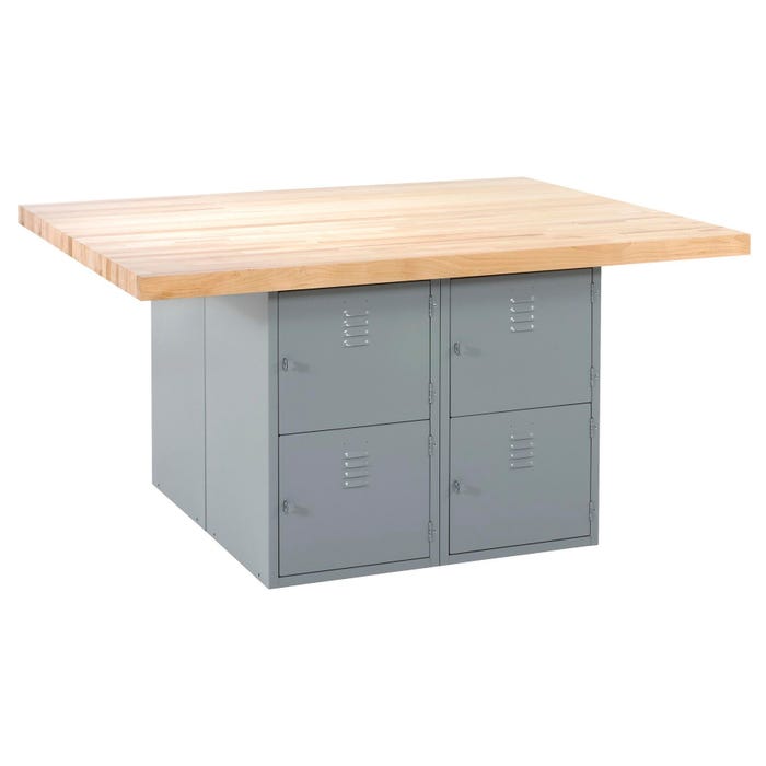 Diversified Woodcrafts Wall and Island Bench, 12 Ft x 24 x 32-3/4 Inches, Gray Finish