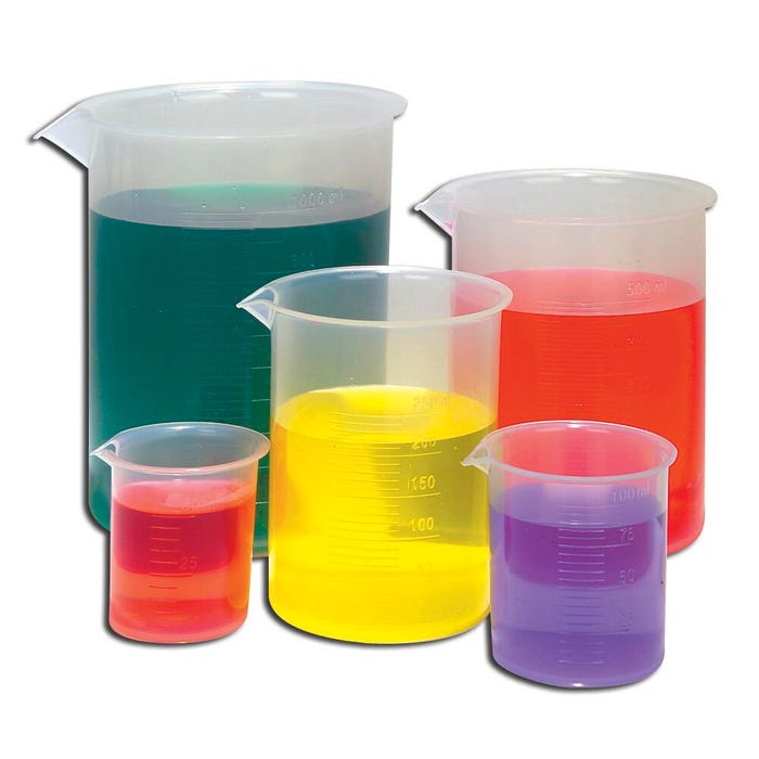 United Scientific Economy Plastic Beaker, Set of 5