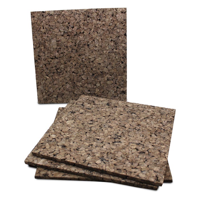Flipside Cork Tiles, 12 x 12 Inches, Dark Cork, Pack of 4