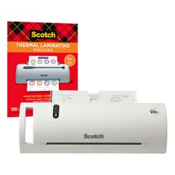 Scotch Thermal Laminator Value Pack with Laminator and 20 Letter Size Pouches, Item Number 1438679