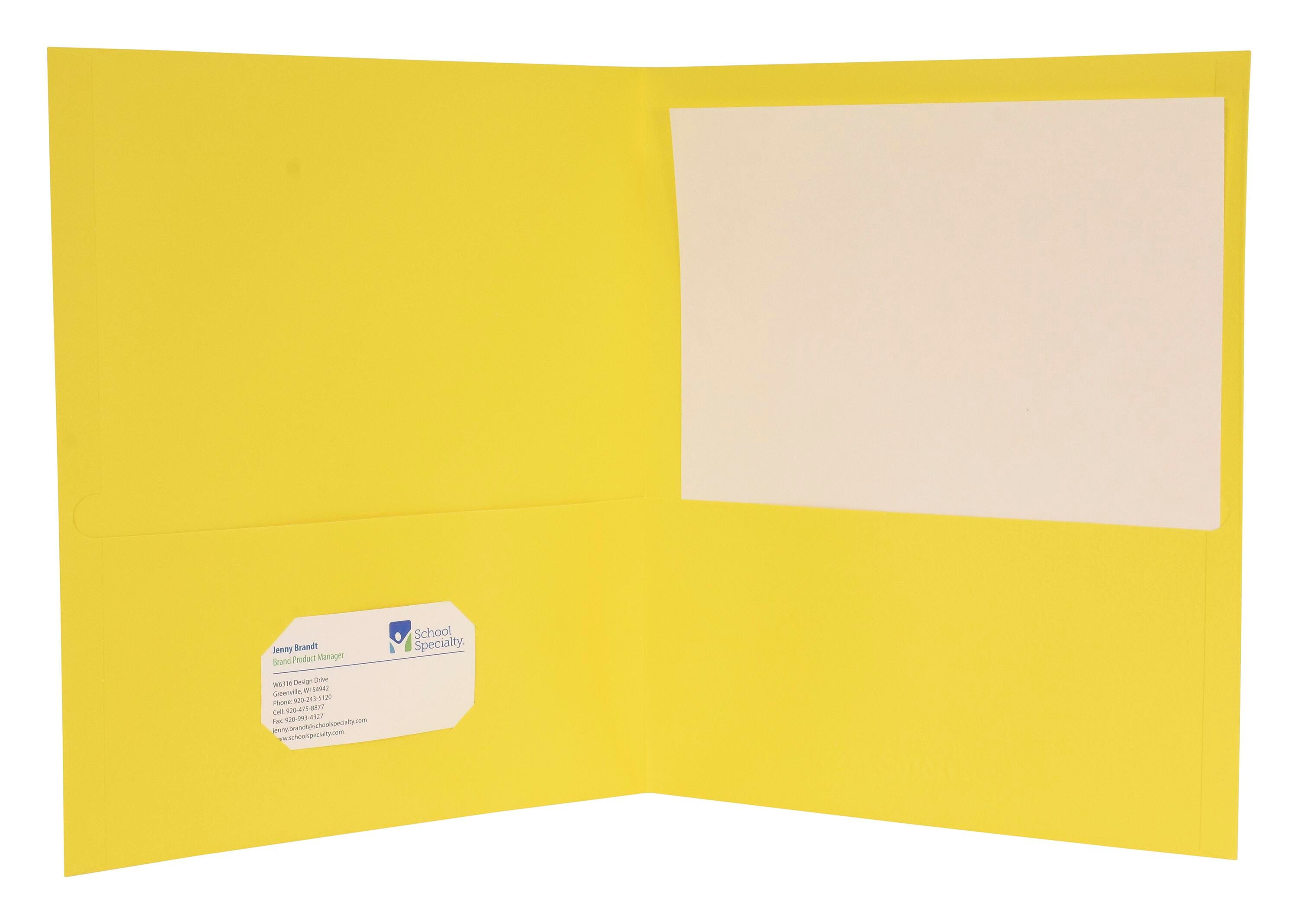 Image for School Smart 2-Pocket Folders with No Brads, Yellow, Pack of 25 from School Specialty