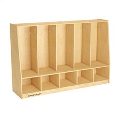Childcraft Toddler Bench Coat Locker, 5 Sections, 53-3/4 x 14-1/4 x 36 Inches 1464160