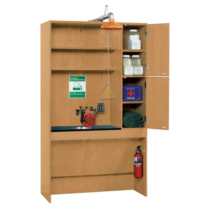 Diversified Woodcrafts Safety Station, 48 x 22 x 84 Inches, Oak