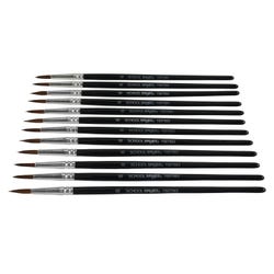 School Smart Watercolor Paint Brushes, Long Handle, Size 6, Set of 12 1567557