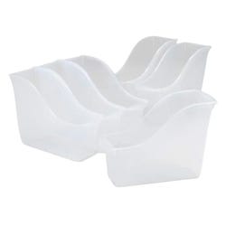 Storex Interlocking Book Bin, Small, 11-3/4 x 4-1/2 x 8-1/2 Inches, Translucent, Pack of 6