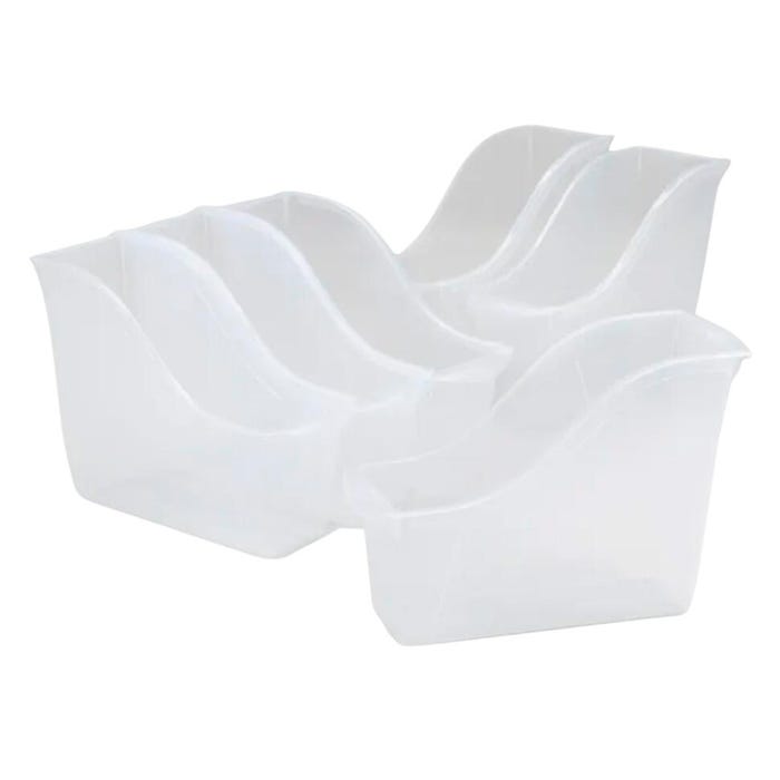 Storex Interlocking Book Bin, Small, 11-3/4 x 4-1/2 x 8-1/2 Inches, Translucent, Pack of 6