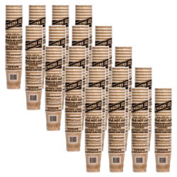 Genuine Joe Rippled Hot Cup, 8 oz, Brown, Pack of 25, Carton of 500