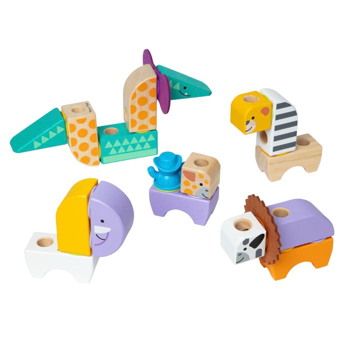 Melissa & Doug Blockables, Safari Animals, 34 Pieces