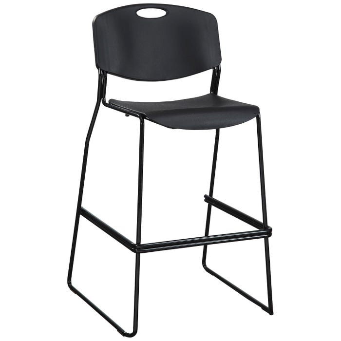 Lorell Heavy-duty Bistro Stack Chair, 24 x 26 x 41-1/8 Inches, Black, Case of 2