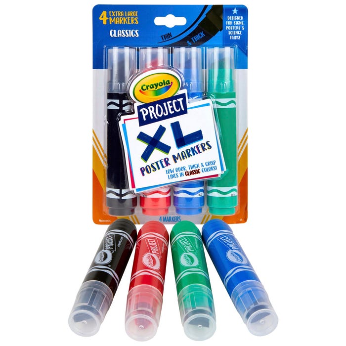 Crayola Project Extra-Large Poster Markers, Thick/Thin Lines