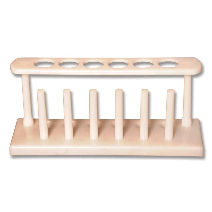 GSC Test Tube Rack, Holds 6 Tubes, Polyethylene, White