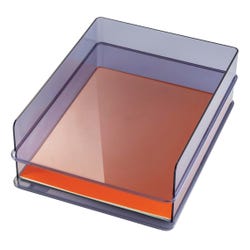 Officemate Stackable Letter Trays, Recycled, Translucent Gray, Pack of 2 2132550