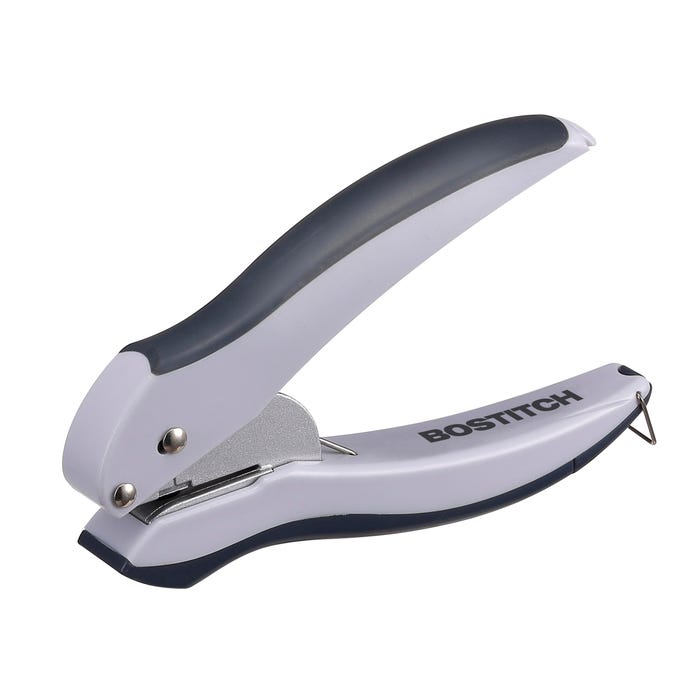 Bostitch EZ Squeeze One-Hole Punch, 10 Sheets, Gray